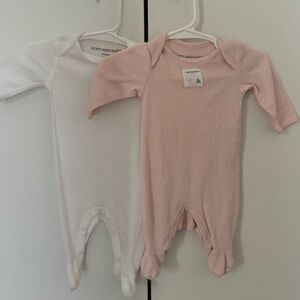 Bundle of 3 Burts Bees Newborn Footies